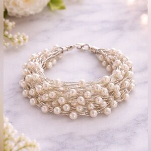Elegant Pearl Multi-Strand Bracelet